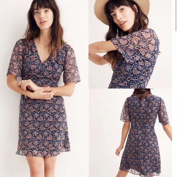 madewell orchard flutter sleeve dress